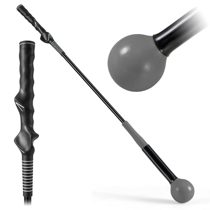 Tréninková pomůcka na golfový švih, 80cm, zatížená hlava, šedá