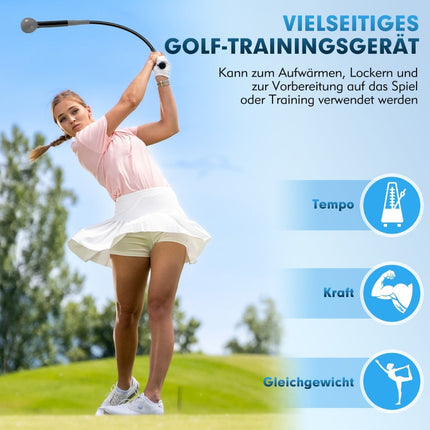 Tréninková pomůcka na golfový švih, 80cm, zatížená hlava, šedá