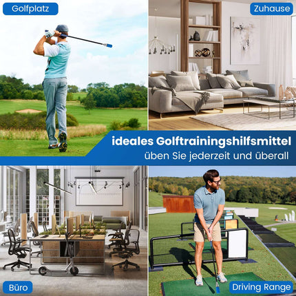 Trenažér golfového švihu s protiskluzovým gripem, modrá, 80 cm