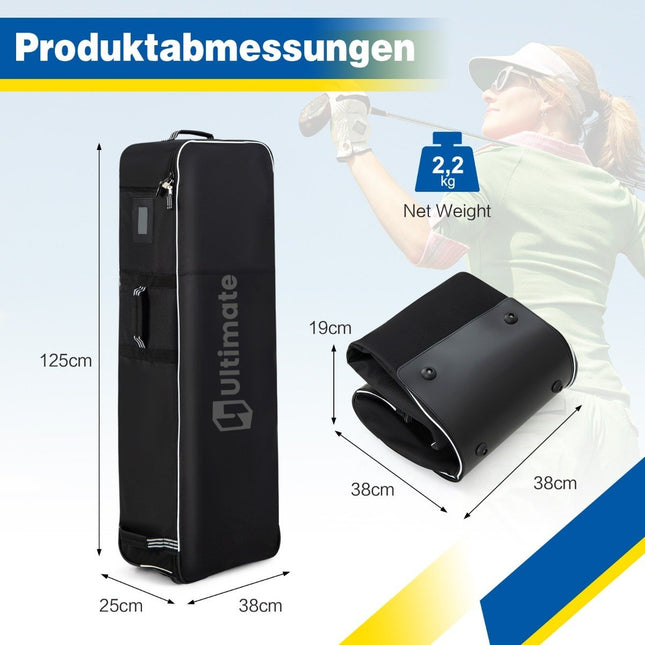 Cestovní golfový bag s kolečky, oxfordská látka, skládací