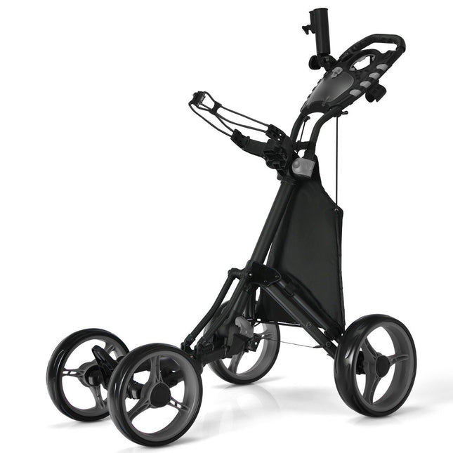 Golfový vozík 4kolový, skládací golfový caddy, push cart z hliníku, šedá
