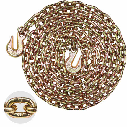 Grade 80 Binder Tow Chain 5/16 in x 14.2 ft, 4900 lb, Grab Hooks