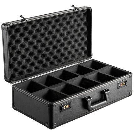 Graded Card Storage Case, 5 Slots, Combo Lock, Dividers