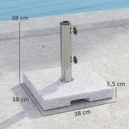 Žulový stojan na slunečník 21kg, hranatý pro 32/38/48mm