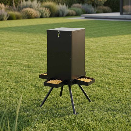 Gravity Deer Feeder, 90LB Capacity, 4 Trays, Galvanized Steel
