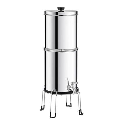 Gravity-Fed Water Filter System, 2.25 gal, Stainless Steel, 2 Filters