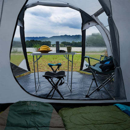 Graues Campingzelt, 2 Personen, wasserdicht