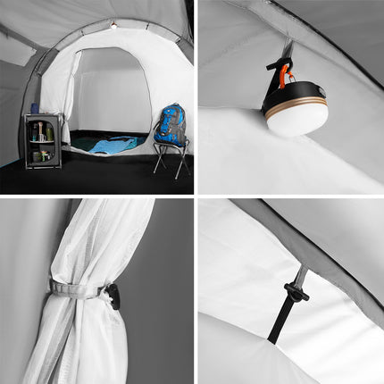 Graues Campingzelt, 2 Personen, wasserdicht