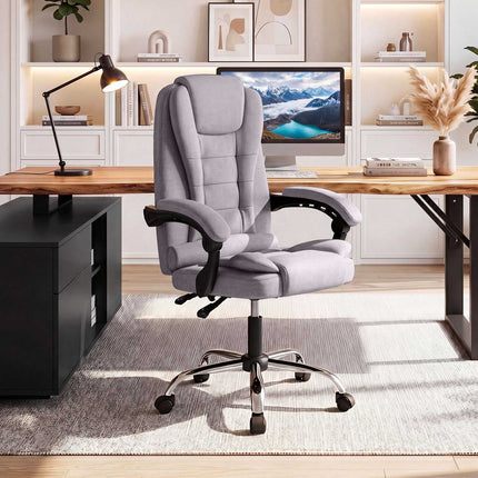 Gray High Back Executive Chair with Adjustable Armrests