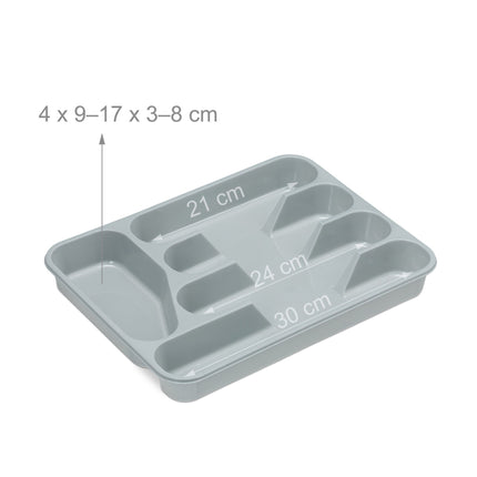Šedý box na příbory, sada 2 ks