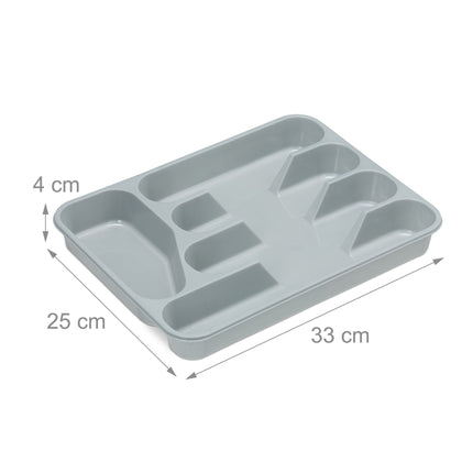 Šedý box na příbory, sada 2 ks