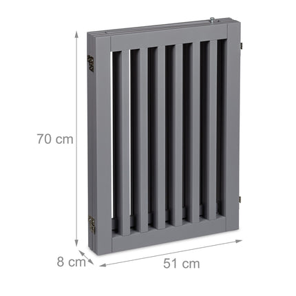 Šedá bezpečnostní zábrana s dvířky 70 cm