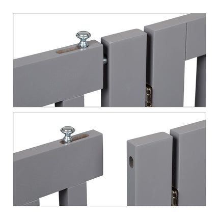 Graues Sicherheitstor mit Tür 92 cm
