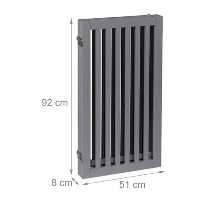 Šedá bezpečnostní zábrana s dvířky 92 cm