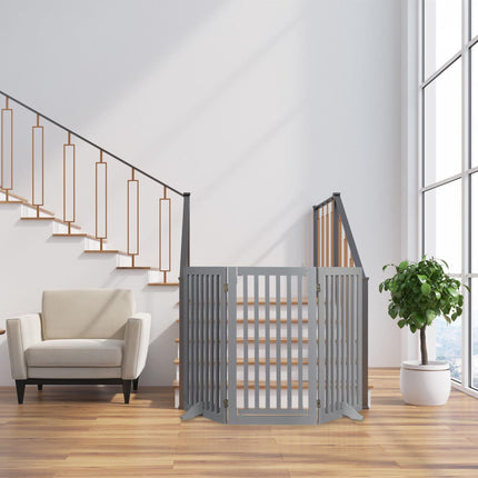 Graues Sicherheitstor mit Tür 92 cm