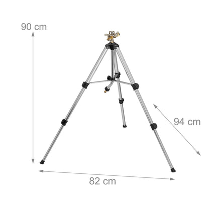Gray sprinkler with metal stand
