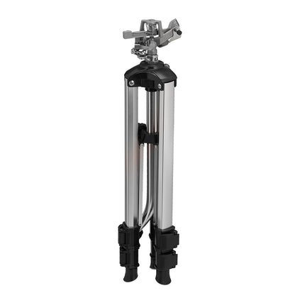 Gray sprinkler with metal stand