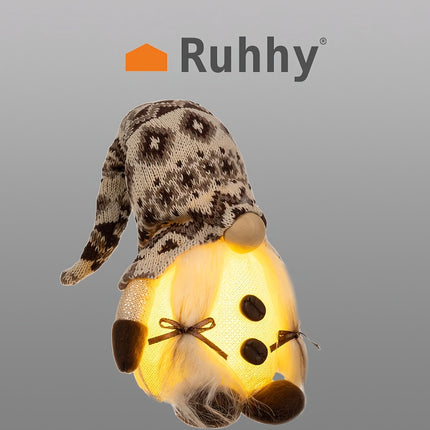 Gray standing gnome with LED 23754