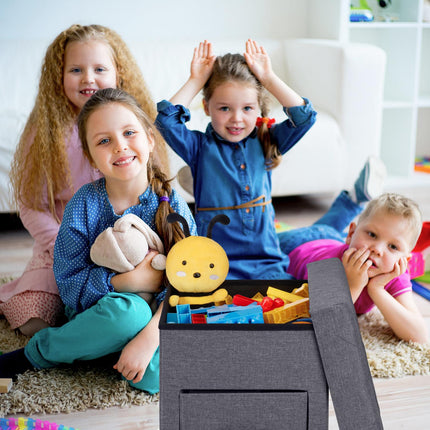 Šedá stolička s úložným prostorem
