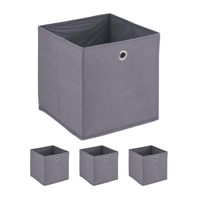 Šedý úložný box - 4 ks