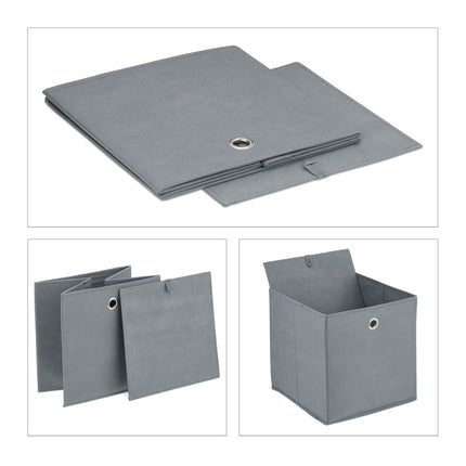 Šedý úložný box - 4 ks