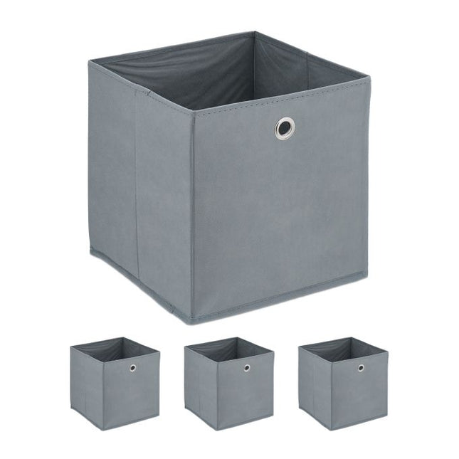 Šedý úložný box - 4 ks