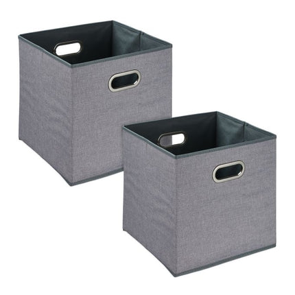 Šedý úložný box, sada 2 ks