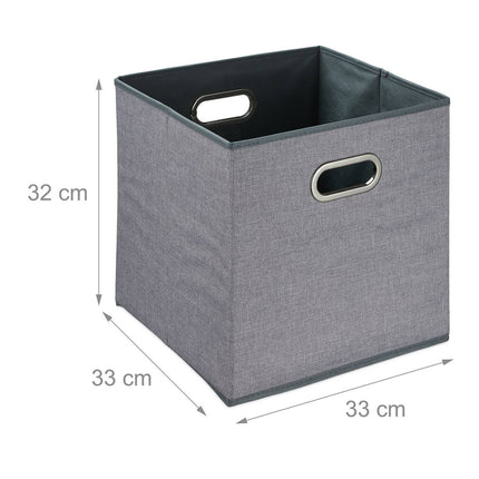 Šedý úložný box, sada 2 ks