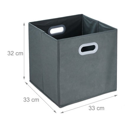 Šedý úložný box - sada 4 ks