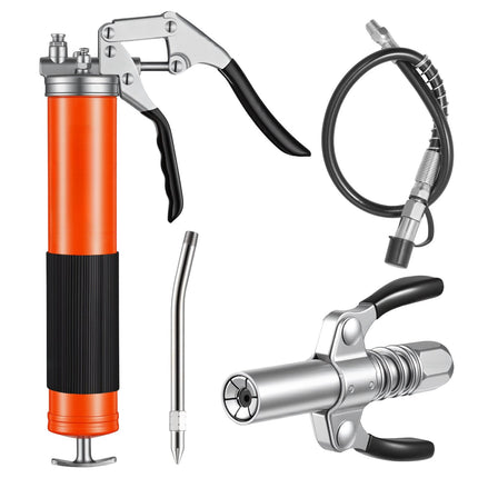 Grease Gun 8000 PSI, Pistol Grip Kit, 14 oz, Hose