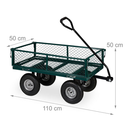 Green Heavy-Duty Cart with Folding Sides