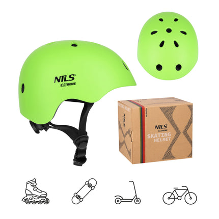 Zelená helma na bruslení, S (52-56cm), lehká