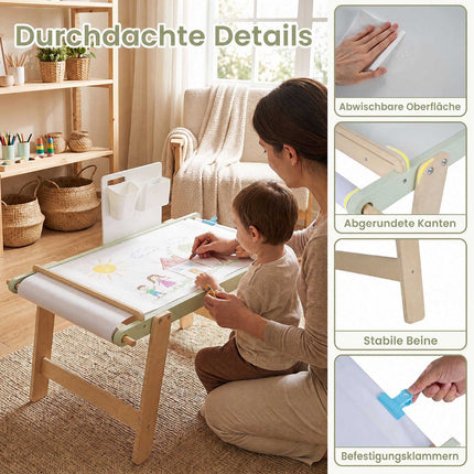 Green Wooden Sensory Table for Toddlers with Storage