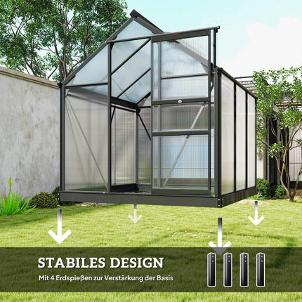 Skleník 3.65m², hliníkový rám, UV odolné panely