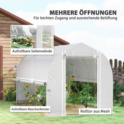 Velký fóliový skleník, 3x2x2m, odolný vůči UV, rolovací boky