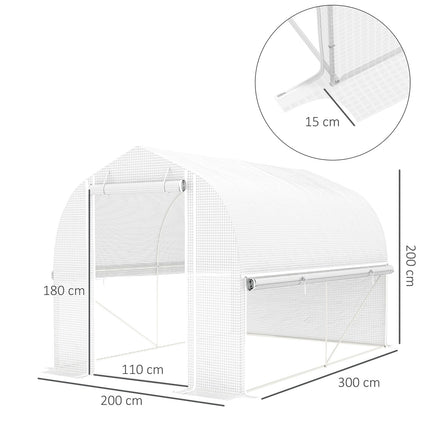 Velký fóliový skleník, 3x2x2m, odolný vůči UV, rolovací boky