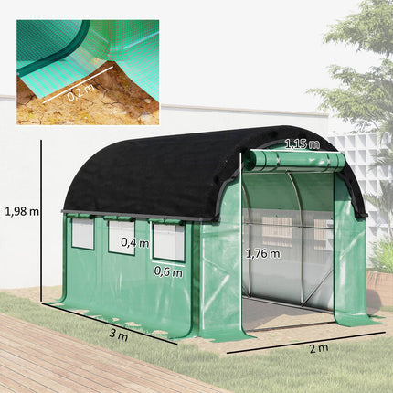 Skleník 3x2x2m s rolovacími bočnicemi a UV ochranou