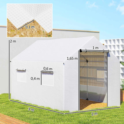 Skleník 3x2x2m s UV odolnou plachtou a síťovanými okny