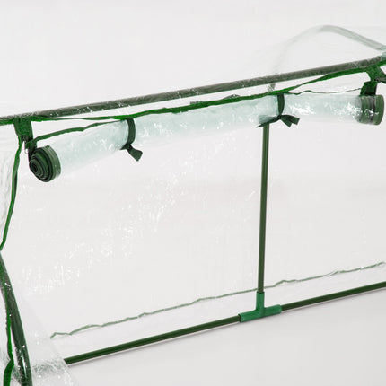 Pařeniště s dvířky, ocel a PVC, 200x100x80 cm