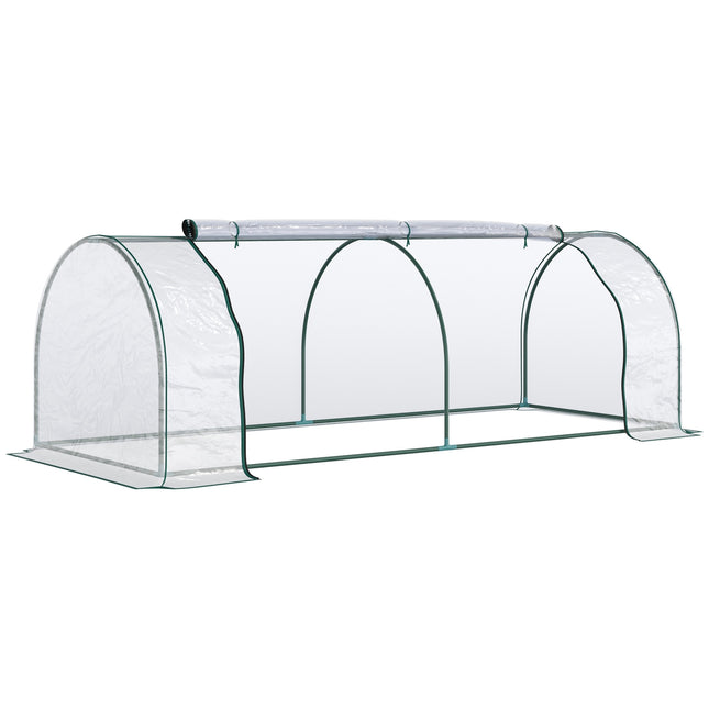 Skleník z oceli a PVC s dveřmi – pařeniště 250x100x80cm