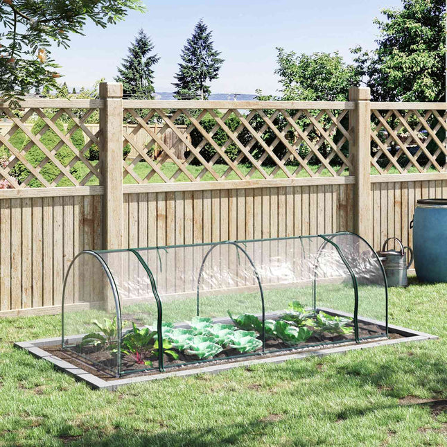 Skleník z oceli a PVC s dveřmi – pařeniště 250x100x80cm