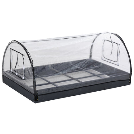 Průhledný skleník, PVC a ocel, 12 polic, 120x79x53cm