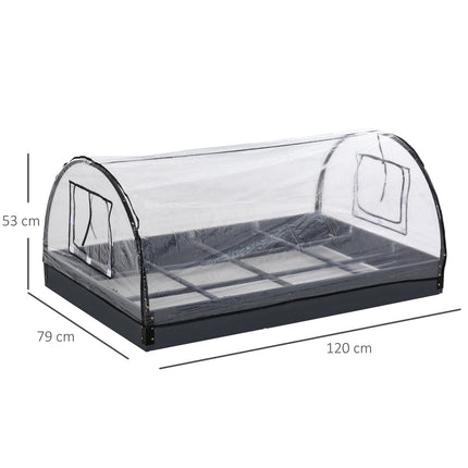 Průhledný skleník, PVC a ocel, 12 polic, 120x79x53cm
