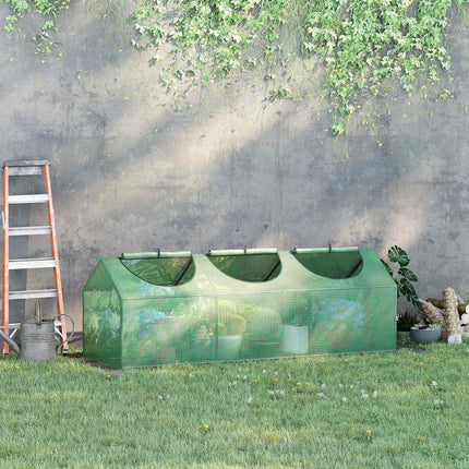 Skleník s oknem, zelené PE pařeniště, 180x60x60Cm