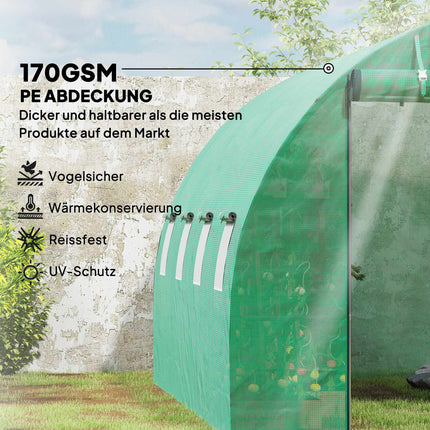 Velký fóliový skleník, 4x3x2m, okno a UV ochrana