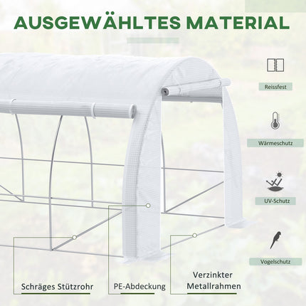 Fólie na skleník s UV ochranou, 3.97x3.02x2m, odolná větru, bílá