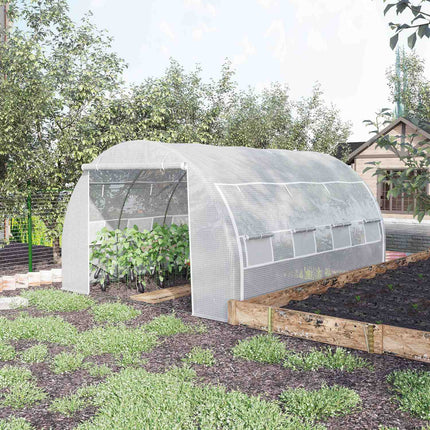 Fólie na skleník s UV ochranou, 3.97x3.02x2m, odolná větru, bílá