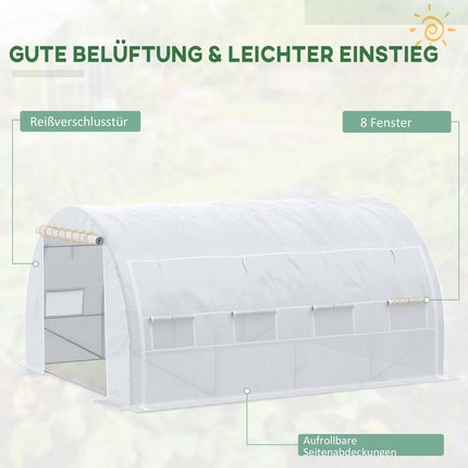 Fólie na skleník s UV ochranou, 3.97x3.02x2m, odolná větru, bílá