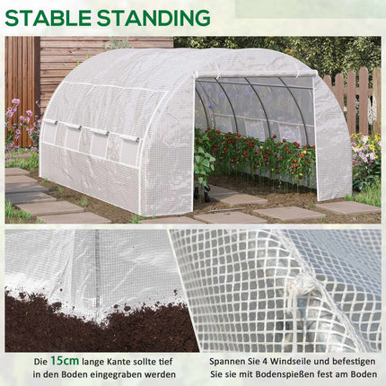 Fólie na skleník s UV ochranou, 3.97x3.02x2m, odolná větru, bílá