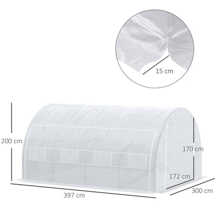 Fólie na skleník s UV ochranou, 3.97x3.02x2m, odolná větru, bílá